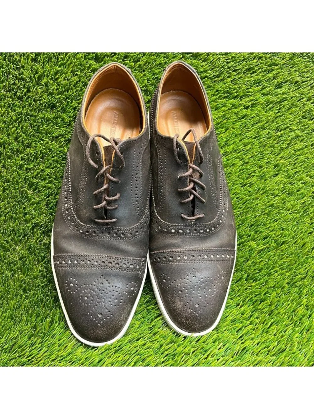 Allen Edmonds Strand Mens Size 10.5E Brown Classic Cap Toe Oxford Dress Shoes
